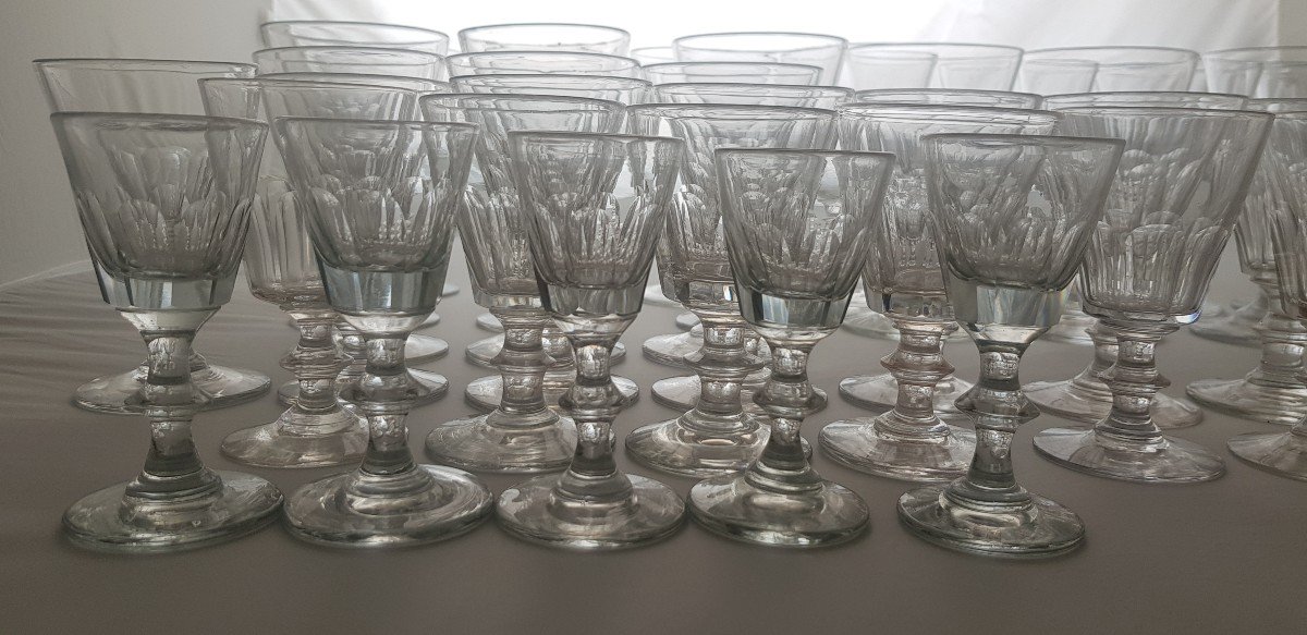 Lot 37 Verres Caton Ancien XIX S 5 Tailles Différentes-photo-4