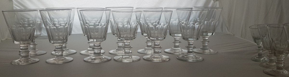 Lot 37 Verres Caton Ancien XIX S 5 Tailles Différentes-photo-4