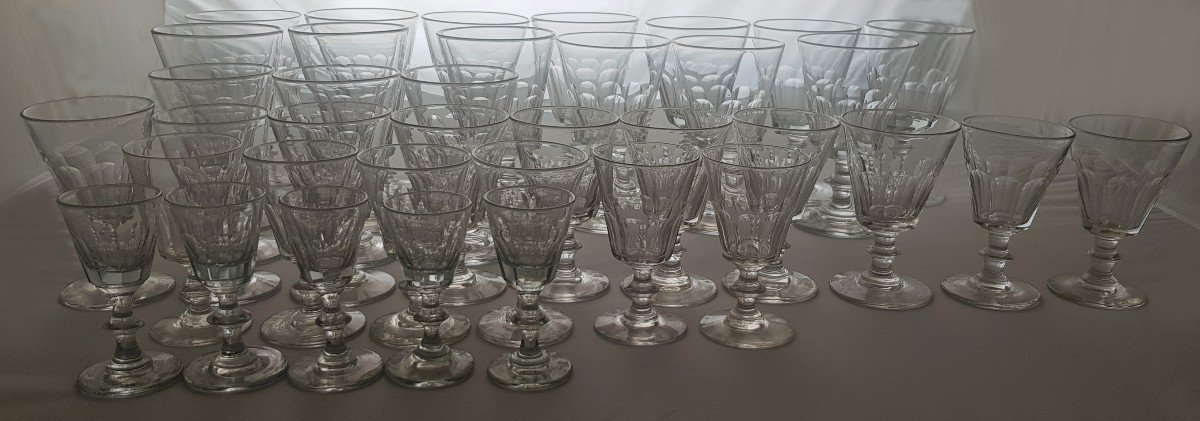 Lot 37 Verres Caton Ancien XIX S 5 Tailles Différentes