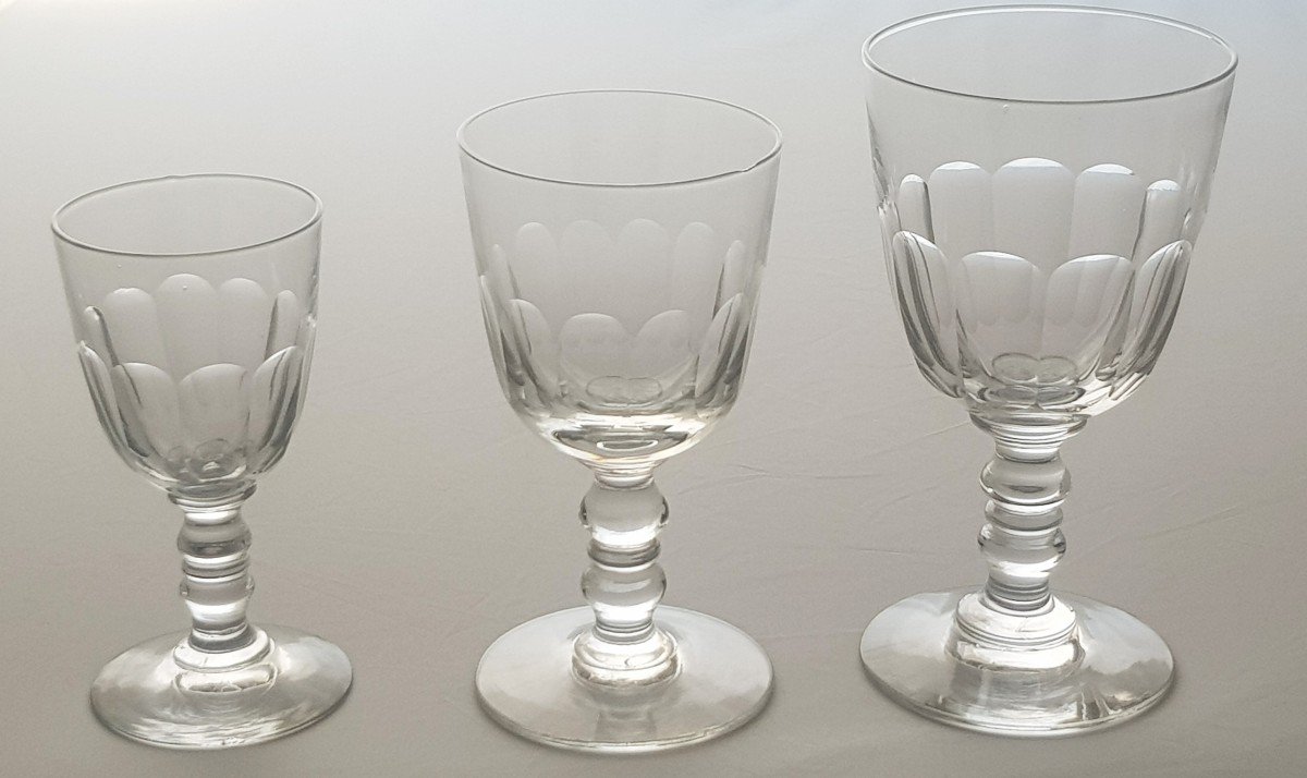 Lot De 29 Verres Anciens Du XIX ème Siècle En 3 Tailles Différentes-photo-3