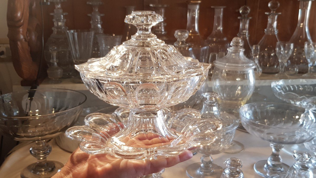 Old Le Creusot Crystal Sauce Boat First Half 19th Century