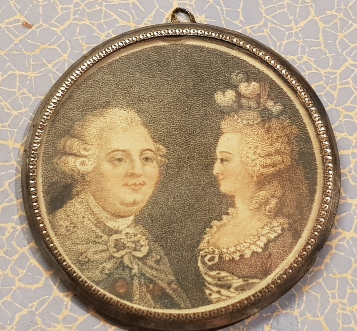 Deux Miniatures Antiques XVIII ème Siècle Louis XVI, Marie-antoinette, Le Dauphin Et Sa Soeur-photo-2