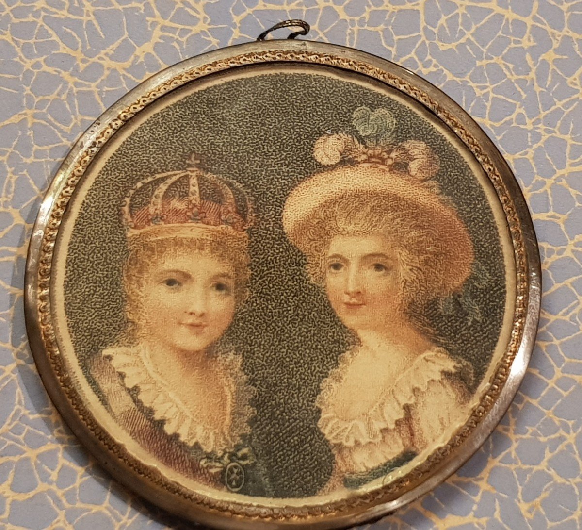 Deux Miniatures Antiques XVIII ème Siècle Louis XVI, Marie-antoinette, Le Dauphin Et Sa Soeur-photo-3