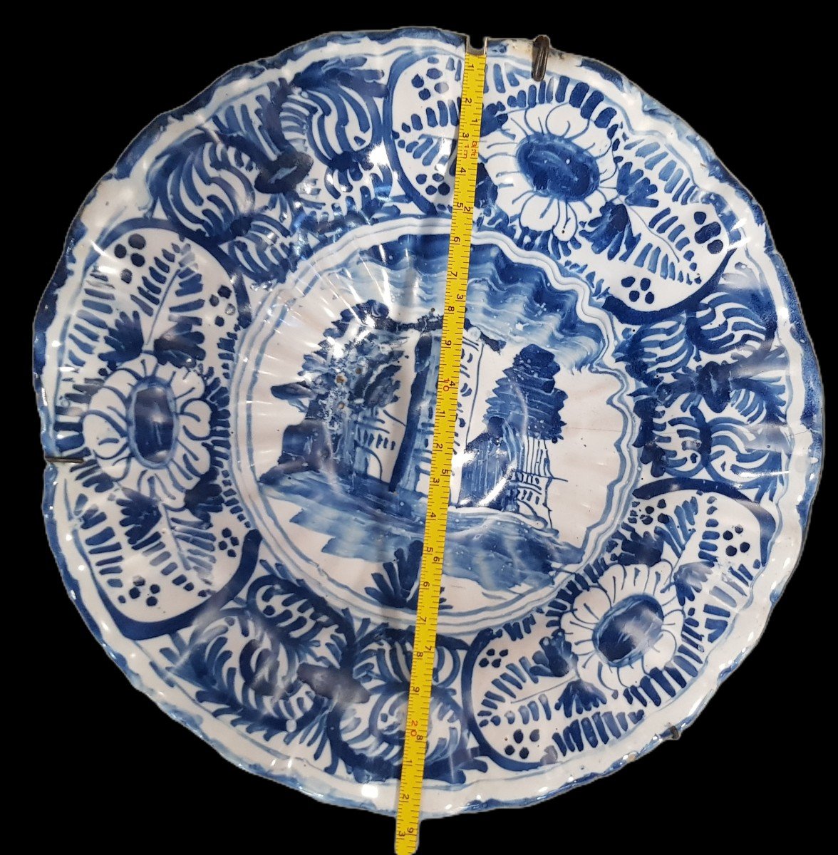 Assiette En Faience Ancienne Italie Savona XVIII ème Siècle-photo-4