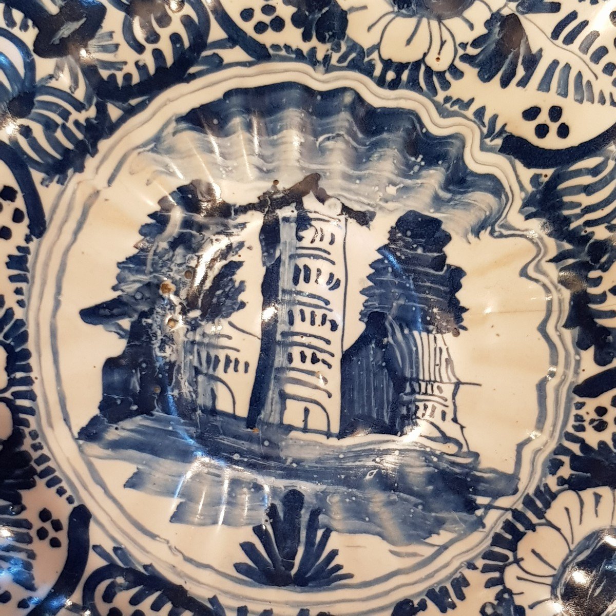 Antique Majolica Plate Italy Savona 18th Century-photo-1