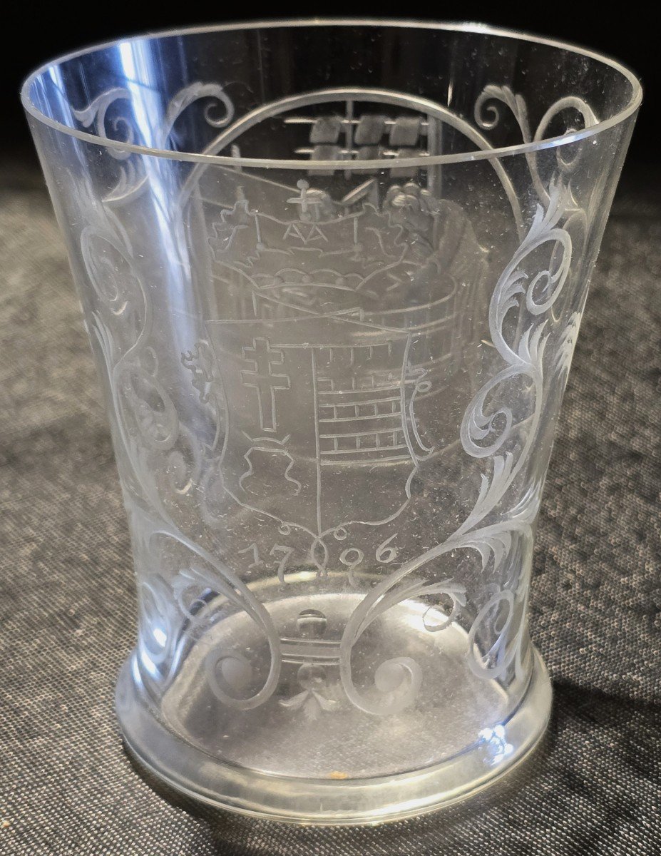 Antique Engraved Bohemian Tumbler-photo-3