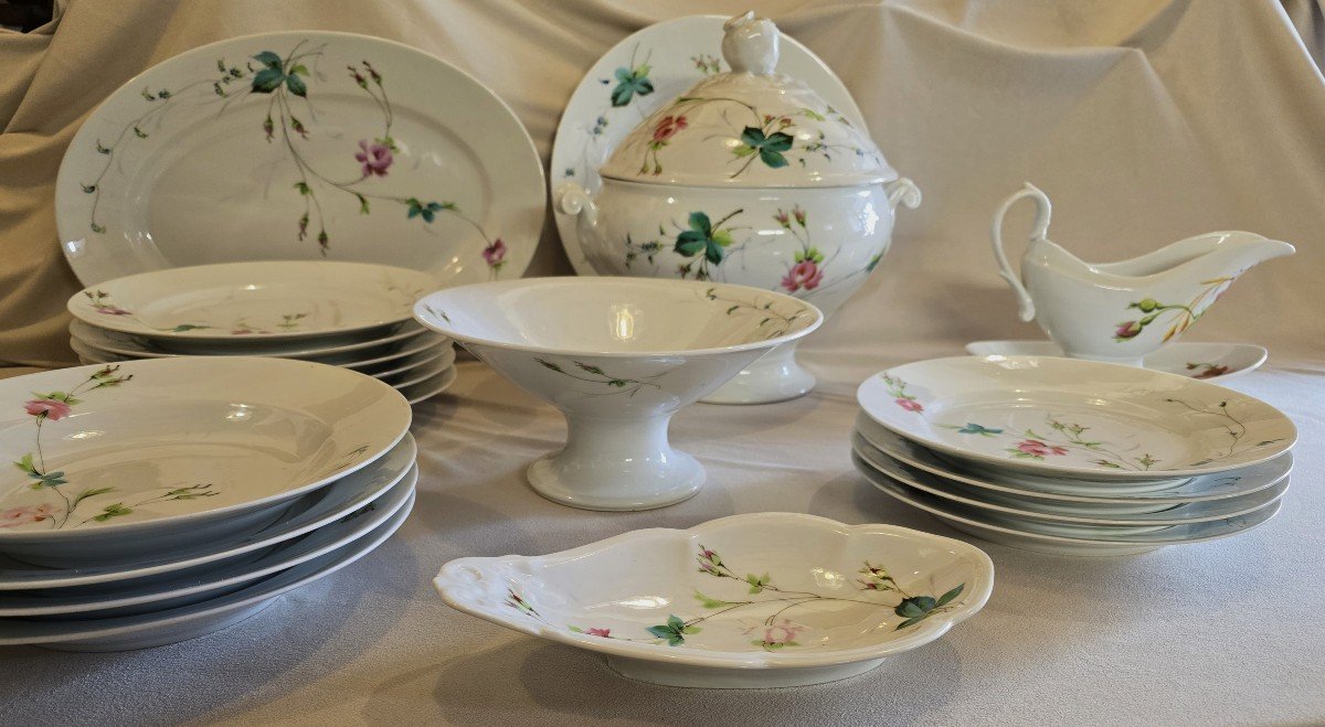 Lot De 20 Pièces De Service En Porcelaine Ginori XIXe Siècle-photo-3