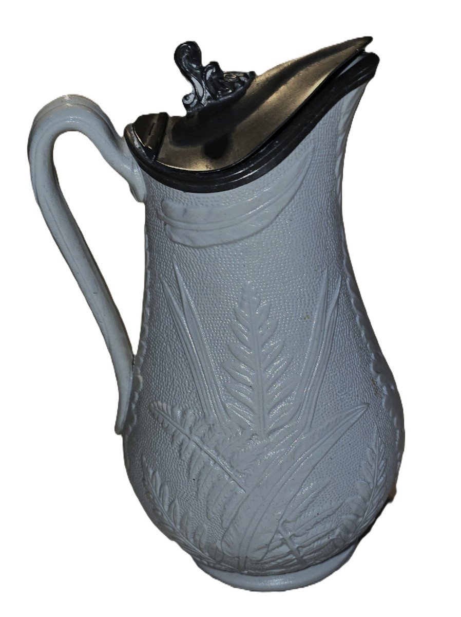 19th Century English Salt Glazed Maple Syrup Pitcher