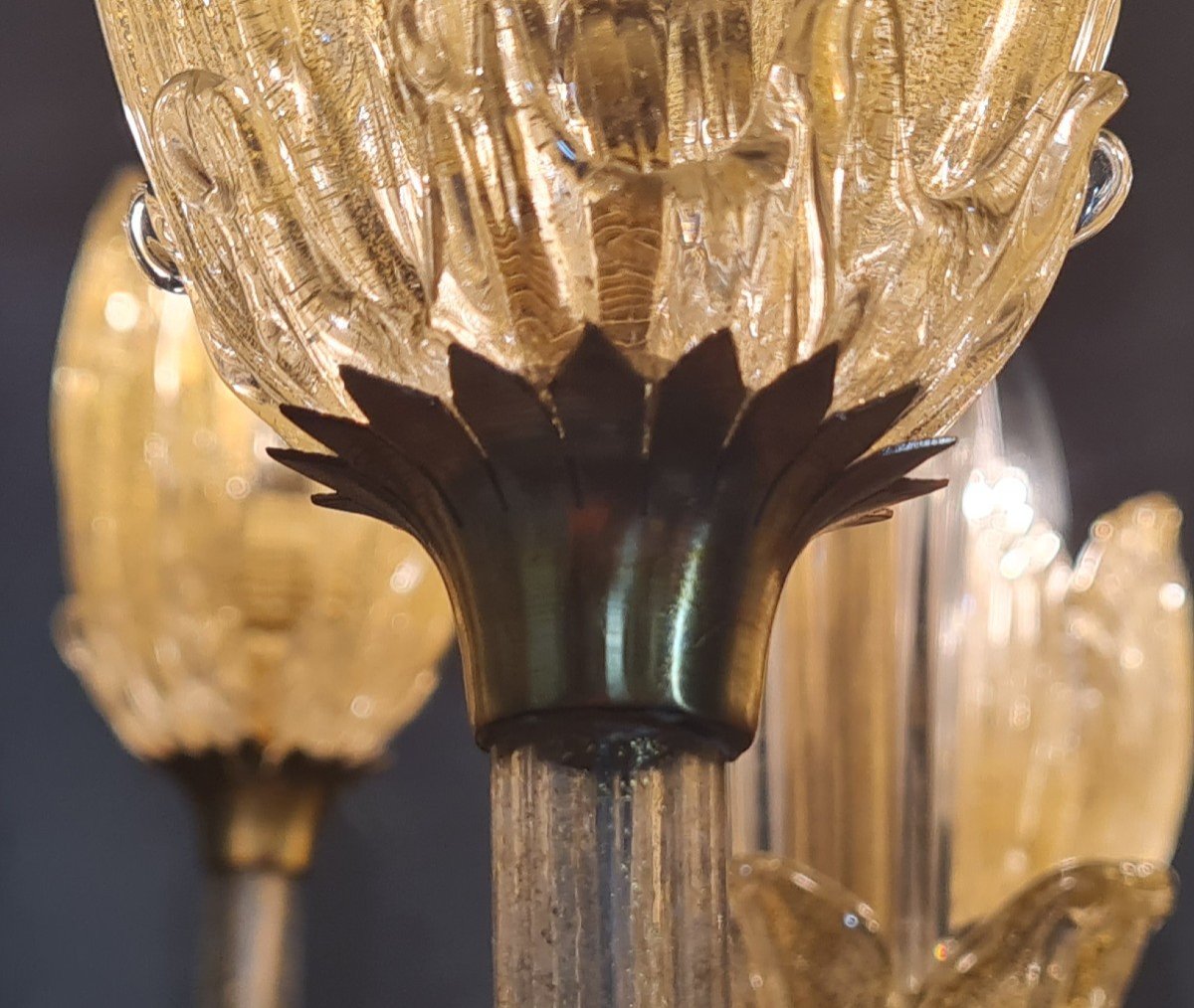 Antique Chandelier In Murano Blown Glass By Barovier-photo-1