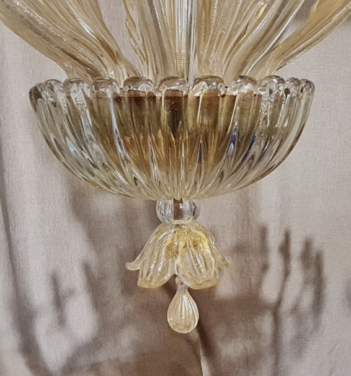 Antique Chandelier In Murano Blown Glass By Barovier-photo-3