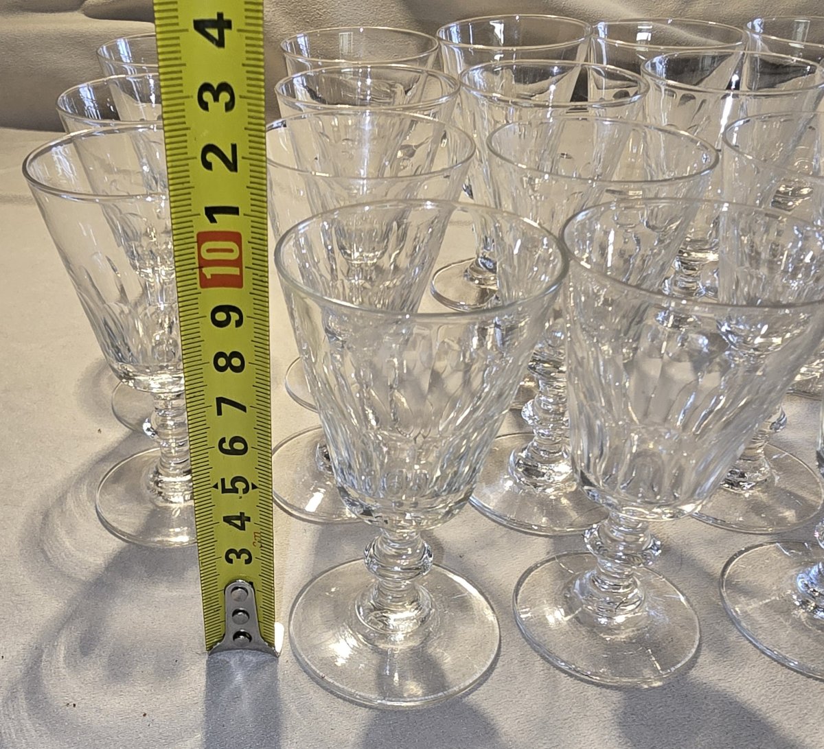 Lot Of 24 Antique Crystal Liqueur Glasses Caton Model-photo-6