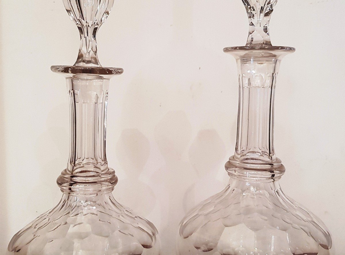 Pair Of Old Cut Crystal Bottles-photo-4