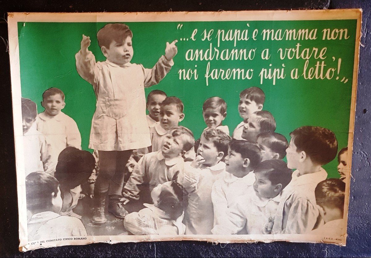 2 Anti-communist Electoral Propaganda Posters From Italy 1950s-photo-1