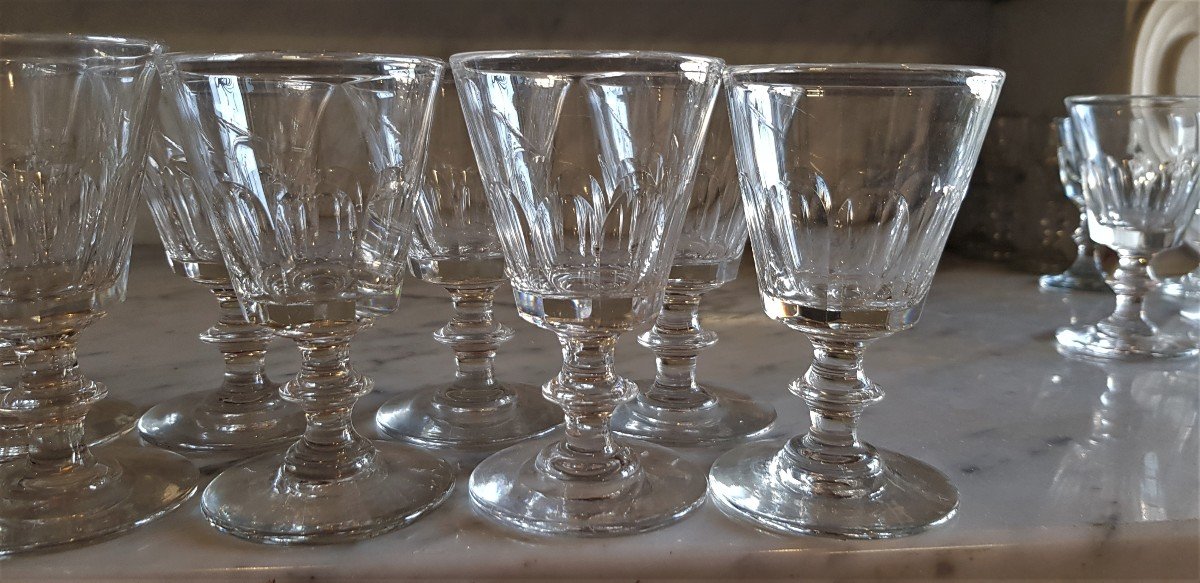  Ensemble 12 Verres Anciens Modèle Caton H 11-11,5 Cm-photo-3