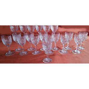 Lot 13 Verres En Cristal St. Louis Modèle Gavarni