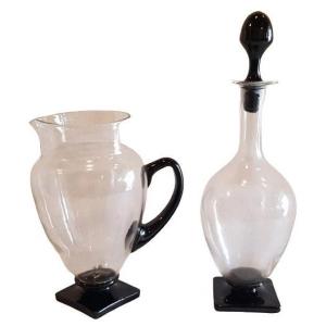 Decò Blown Glass Carafe And Pitcher