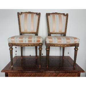 Pair Of Old Chairs In Louis XVI Style