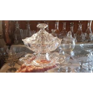 Ancienne Saucière En Cristal Le Creusot Première Moitié XIX ème S