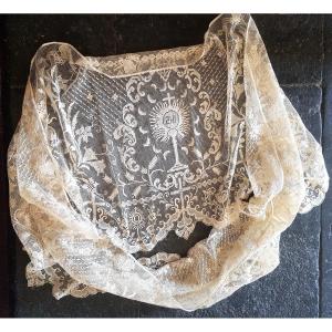 Old  Ecclesistic Dawn Alb  Lace  Embroidered 