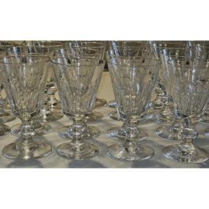 Lot Of 24 Antique Crystal Liqueur Glasses Caton Model