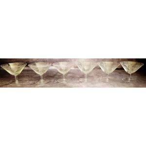 Set Of Six Crystal Champagne Glasses Rosenthal Design Ron Winblad