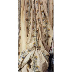 Huge Curtain In Pure Silk Embroidery Rubelli Mod. Cimarosa Wide 450cm Long 390 Cm