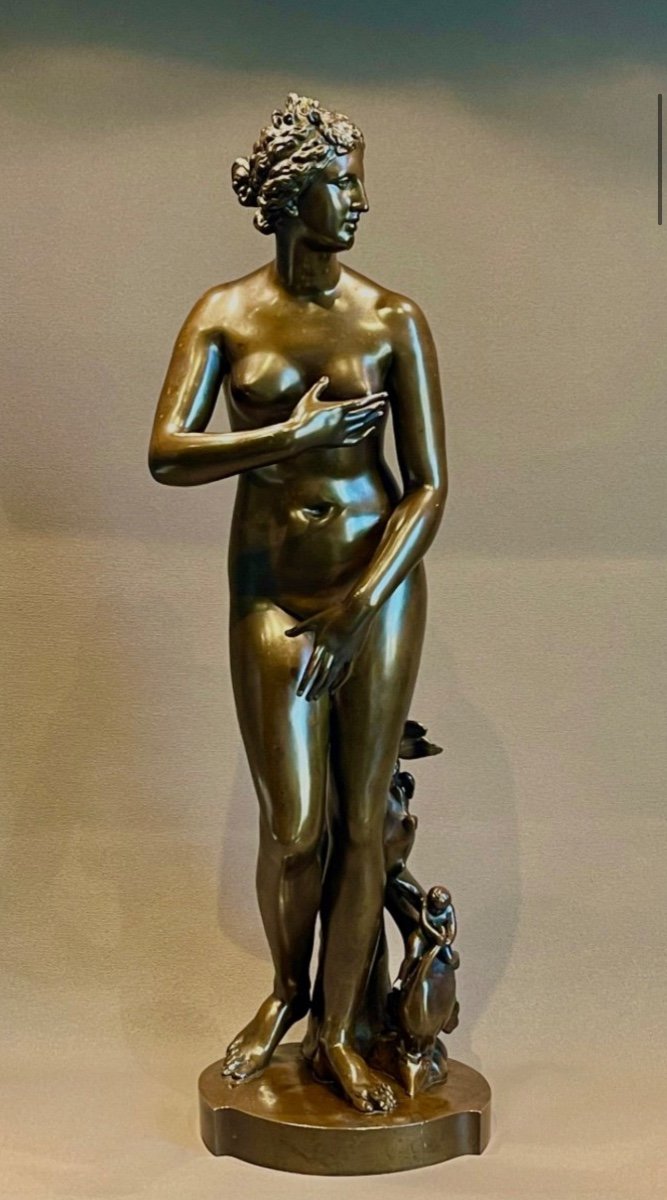 Grande Figure En Bronze De La Vénus Médicis. XIXe Siècle, D’après L’antique. -photo-2