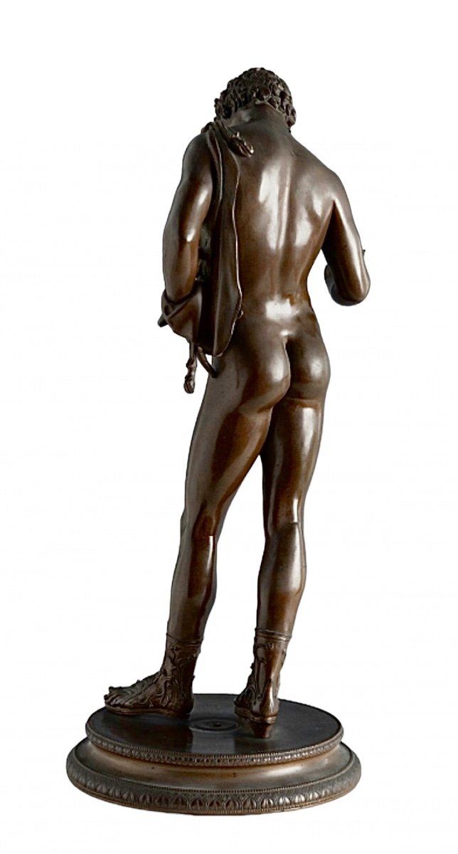 A Large Bronze Figure Ofnarcissus, After The Antique. 19th Century.-photo-3