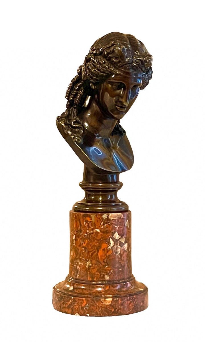 Buste En Bronze Patiné Représentant Un Personnage D’après L’antique. Vers 1860. 