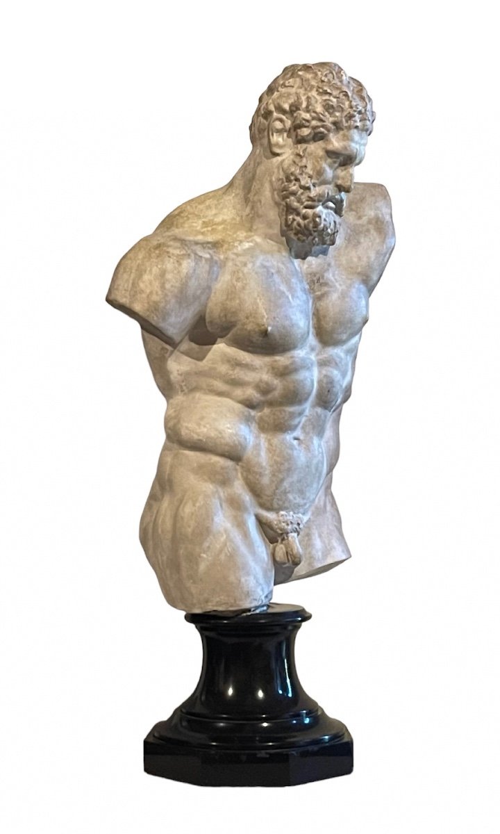 A Plaster Cast Of The Torso Of The Farnese Hercules. After The Antique, 19th Century. -photo-3