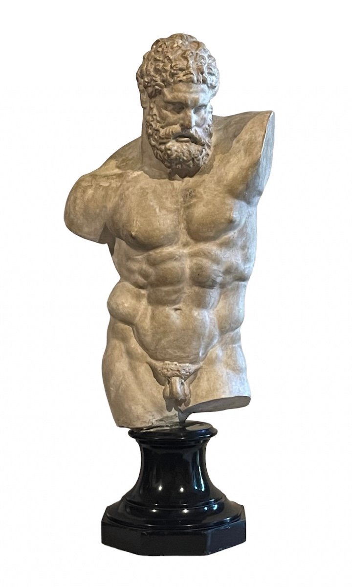 A Plaster Cast Of The Torso Of The Farnese Hercules. After The Antique, 19th Century. 