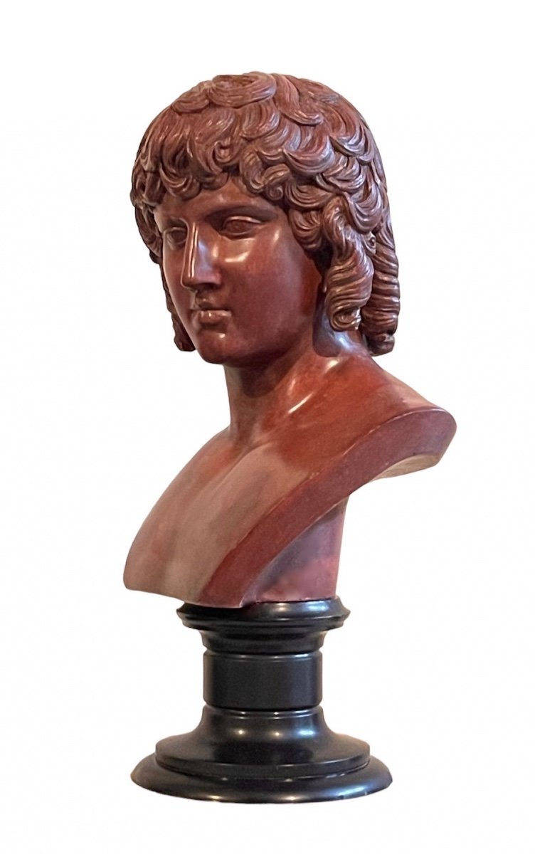 A Scagliola Bust Of Antinous Braschi. After The Antique. Late 19th Century.-photo-1