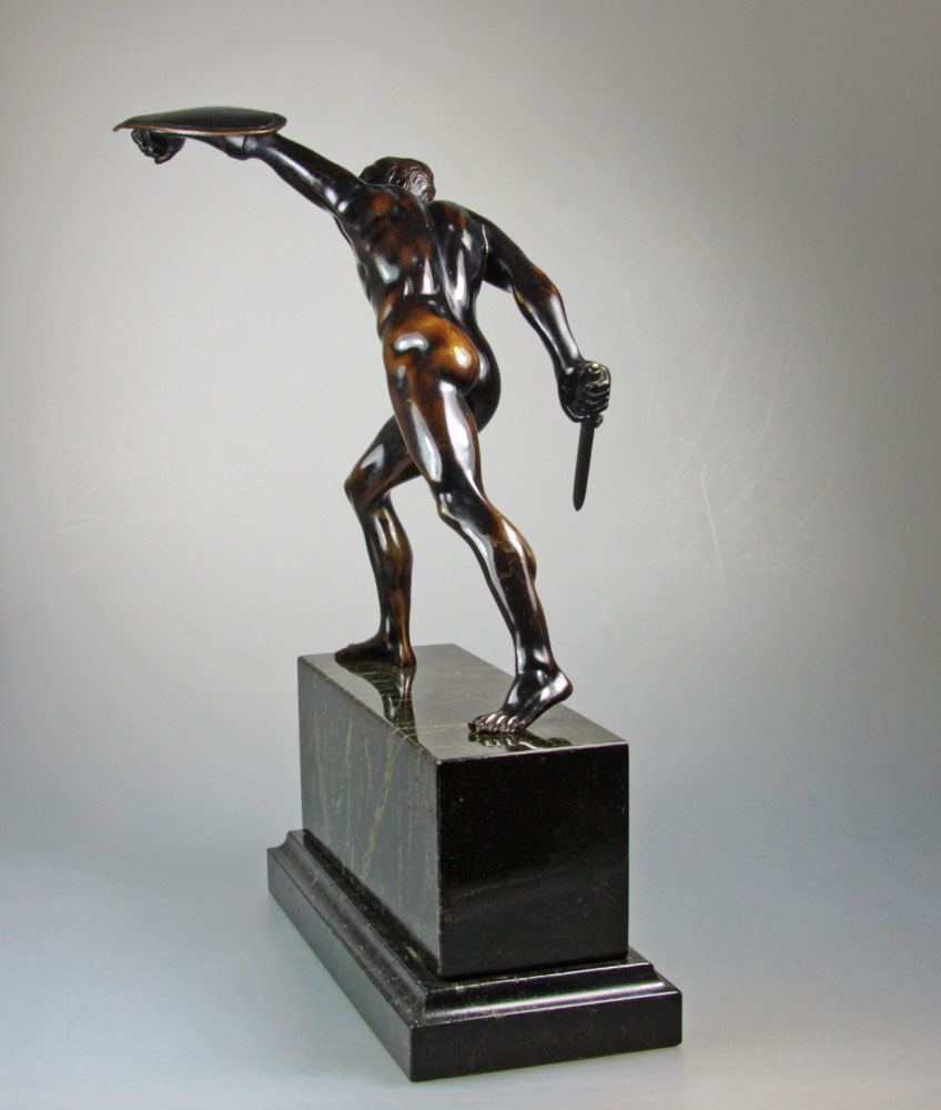 A Patinated Bronze Of The Borghese Gladiator After The Antique. -photo-4