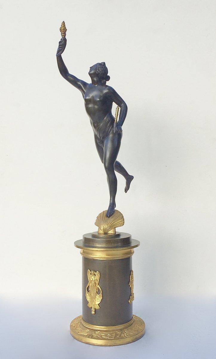 D'Après Jean De Bologne. Allégorie De La Fortune En Bronze Patiné.  XIXe Siècle.-photo-2