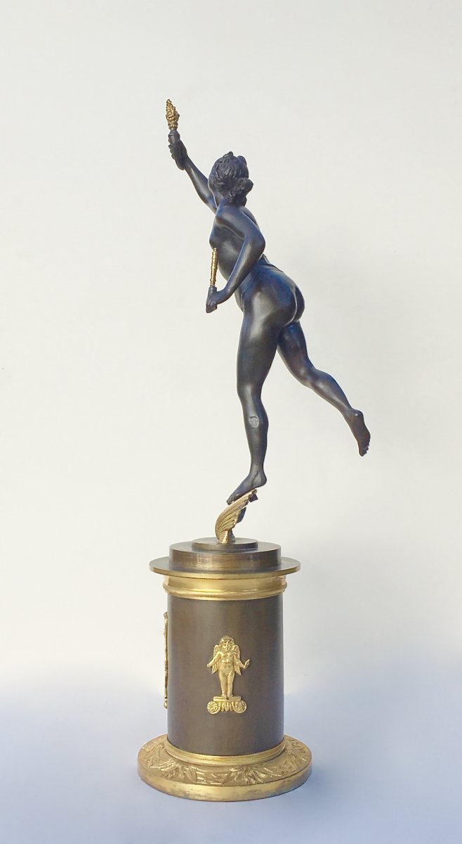 D'Après Jean De Bologne. Allégorie De La Fortune En Bronze Patiné.  XIXe Siècle.-photo-4