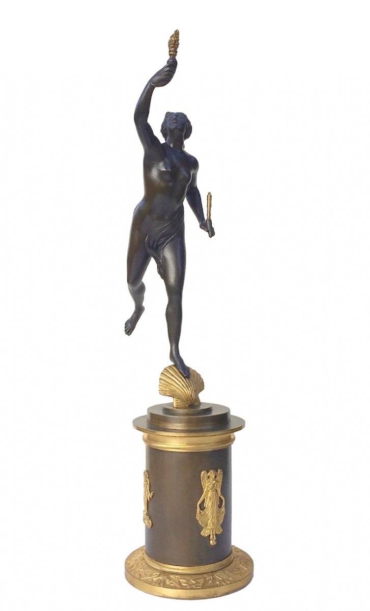 D'Après Jean De Bologne. Allégorie De La Fortune En Bronze Patiné.  XIXe Siècle.