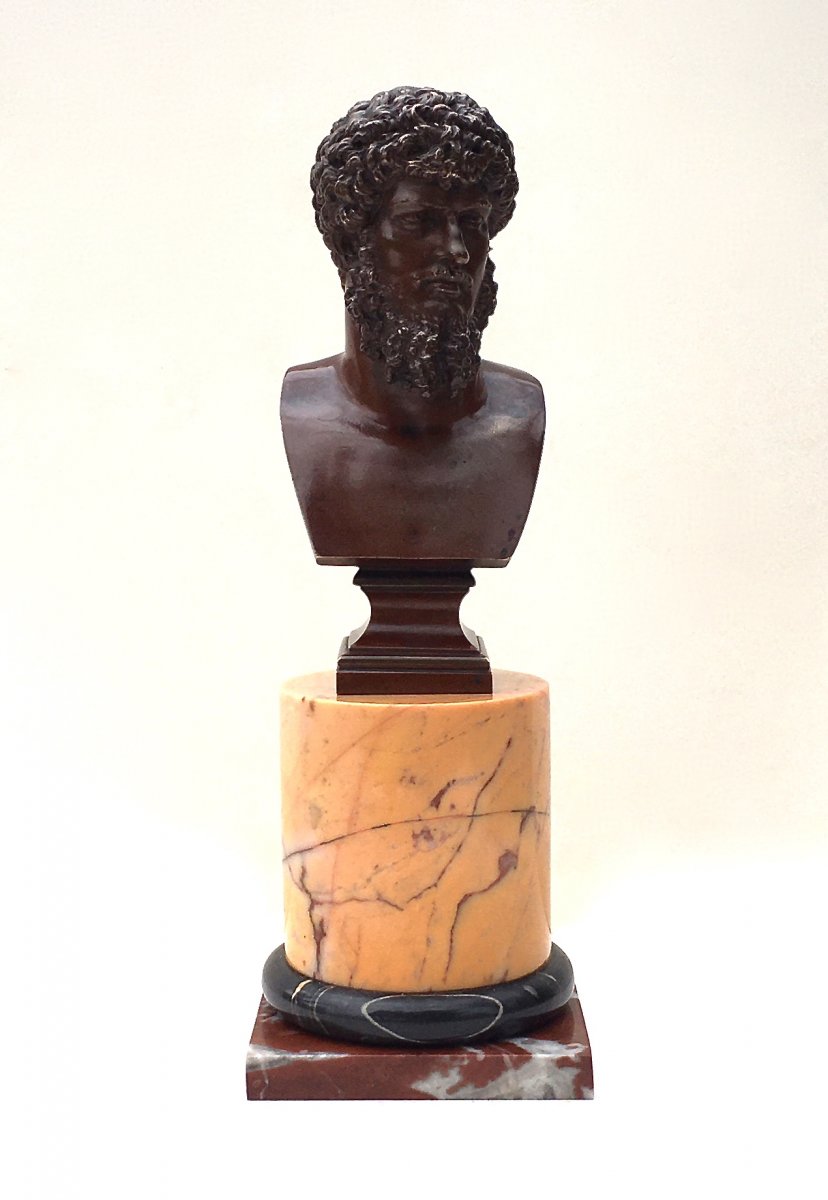  A Bronze Bust Of The Roman Emperor Lucius Verus. After The Antique, Circa 1860.-photo-2