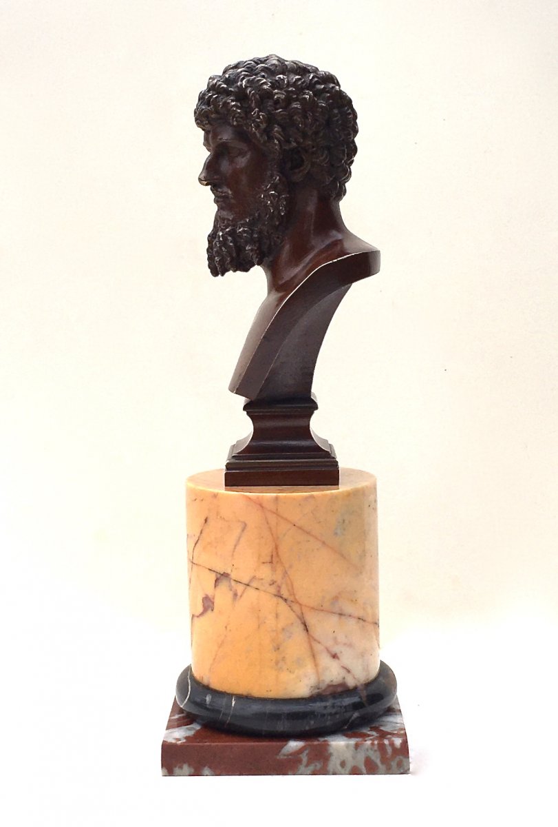  A Bronze Bust Of The Roman Emperor Lucius Verus. After The Antique, Circa 1860.-photo-2