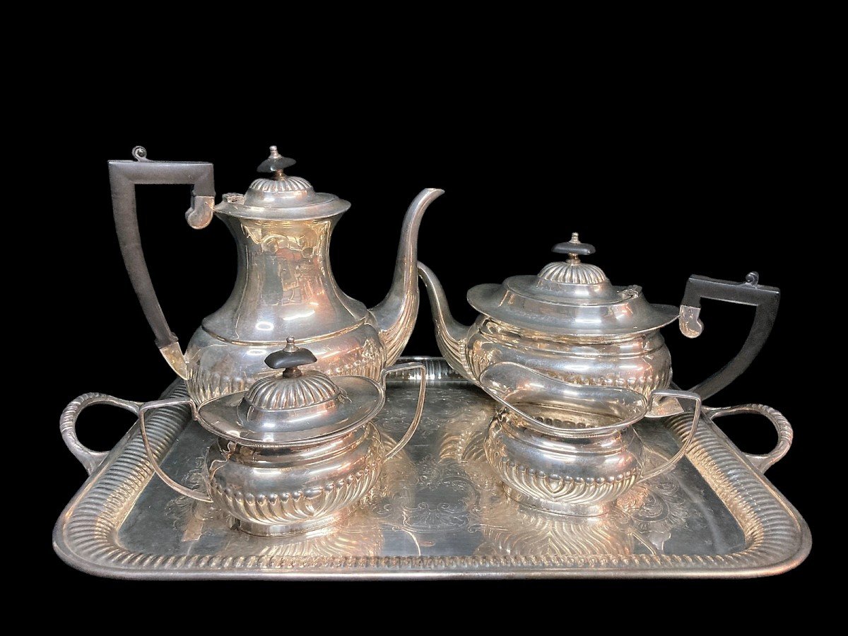 Old Sheffield Silver Metal Tea Coffee Service Late 19th Century-photo-4