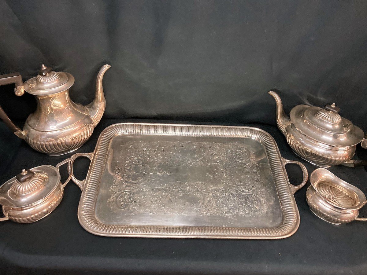 Old Sheffield Silver Metal Tea Coffee Service Late 19th Century-photo-7