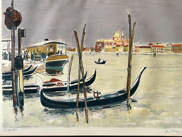 Brayer (yves), Lithographie Originale Venise Signée Et Numérotée XXème-photo-3
