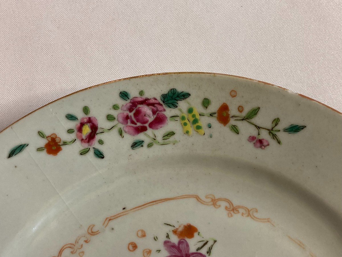 Compagnie Des Indes, Assiette En Porcelaine Aux Pivoines XVIIIème -photo-2