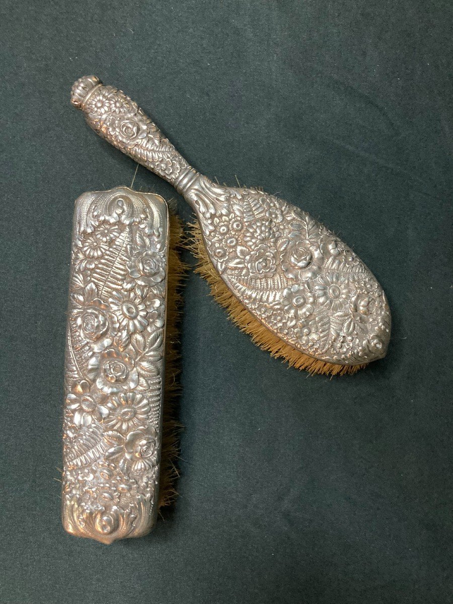 Art Nouveau, Two Tiffany & Co Sterling Silver Brushes Circa 1900-photo-2