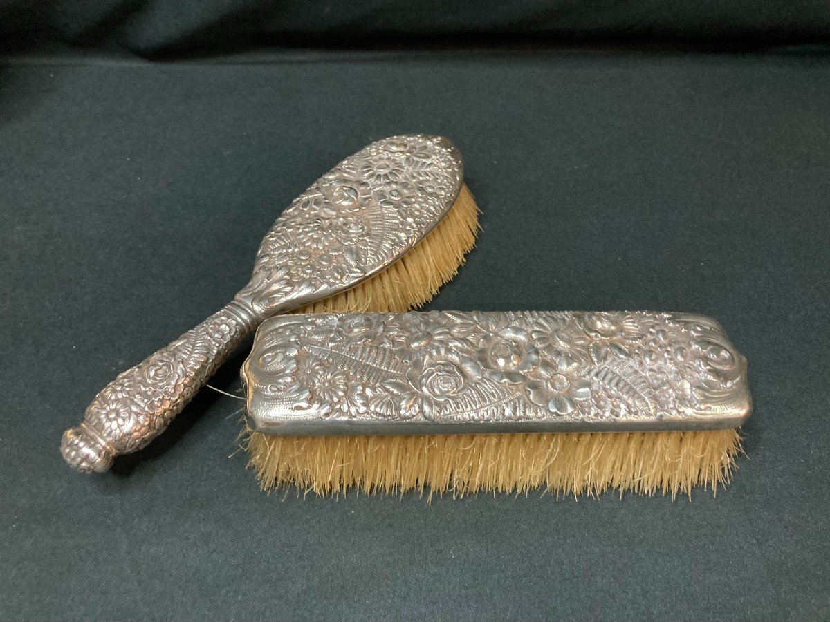 Art Nouveau, Two Tiffany & Co Sterling Silver Brushes Circa 1900