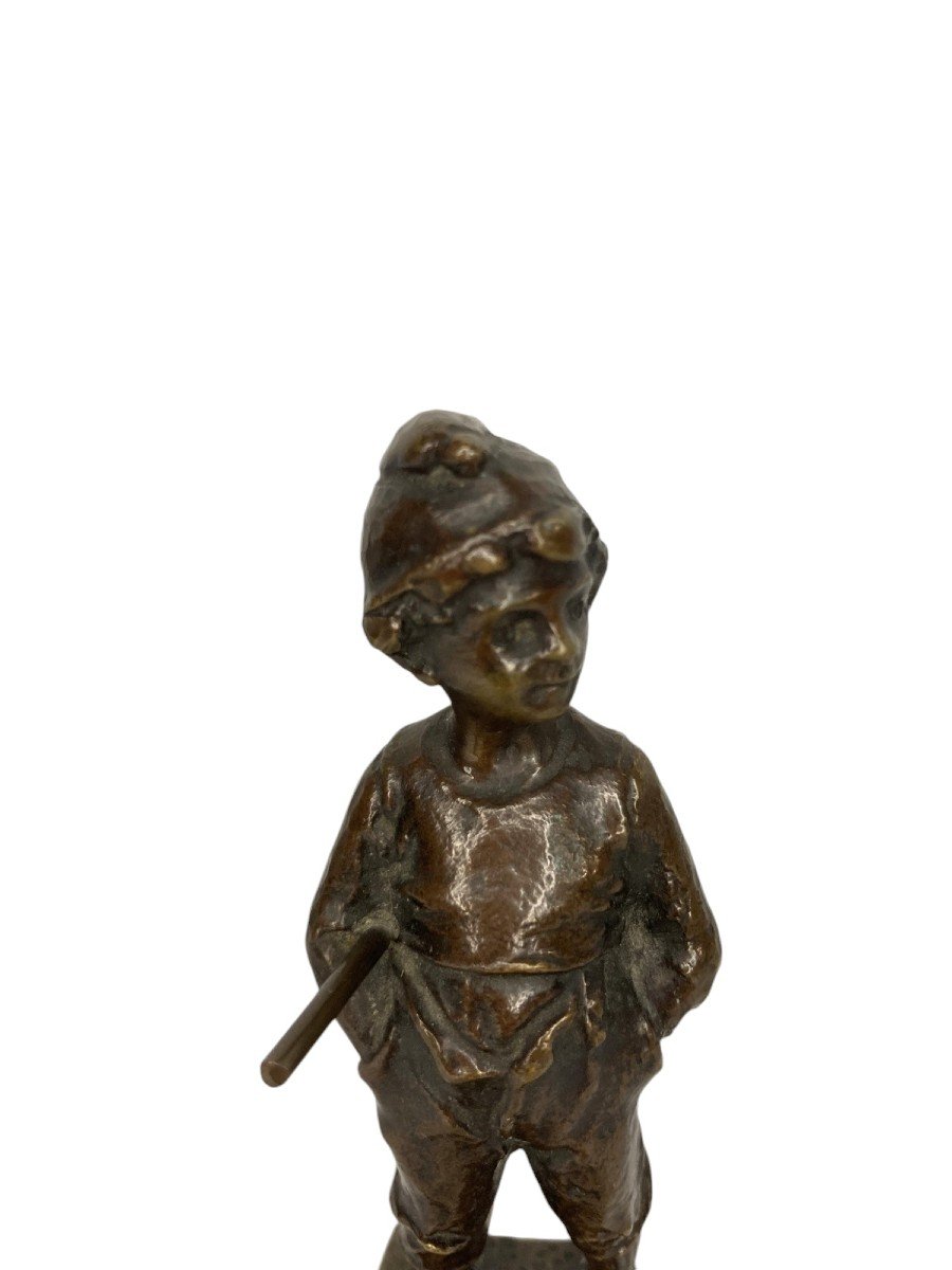 Ancienne Statuette Bronze Petit Napolitain Début XXème-photo-2