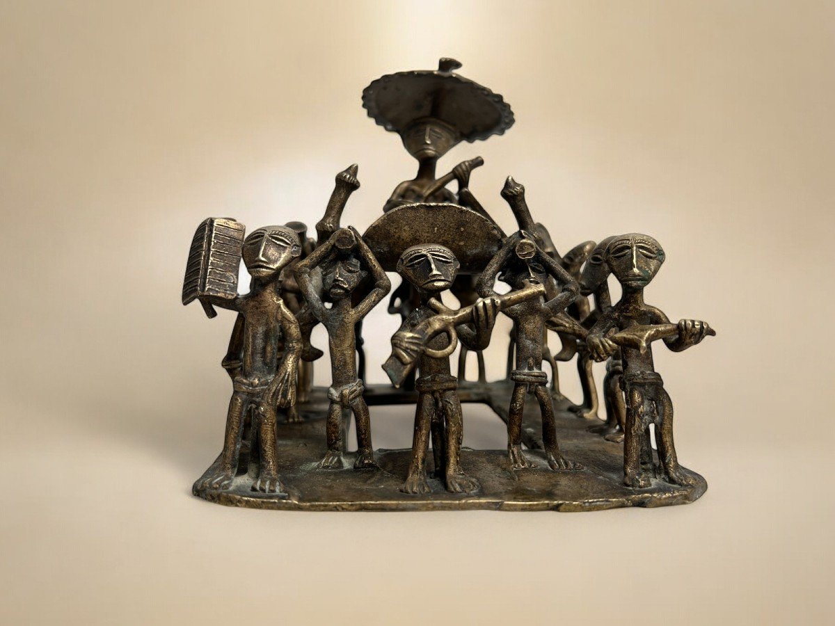 Afrique, Ashanti Groupe Bronze Procession d'Un Roi XXème