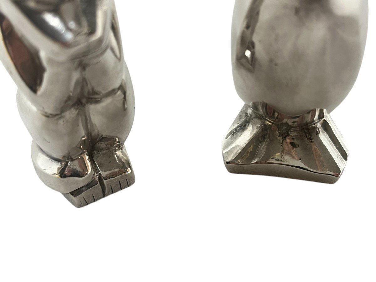 Art Deco, Pair Of Christofle Gallia Salt And Pepper Shakers Circa 1930-photo-4