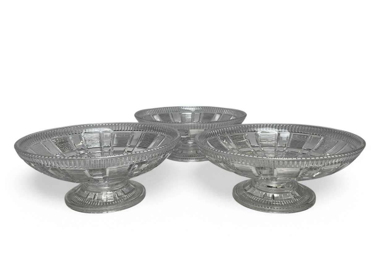 Art Deco, Set Of 4 Baccarat Crystal Fruit Bowls, Early 20th Century-photo-5