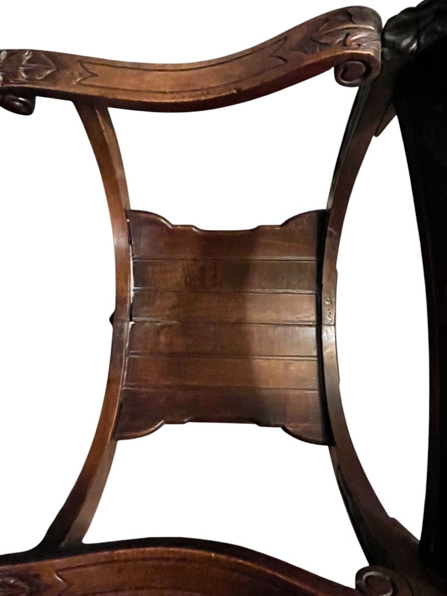 Armchair Called Dagobert In Carved Wood Circa 1900-photo-3