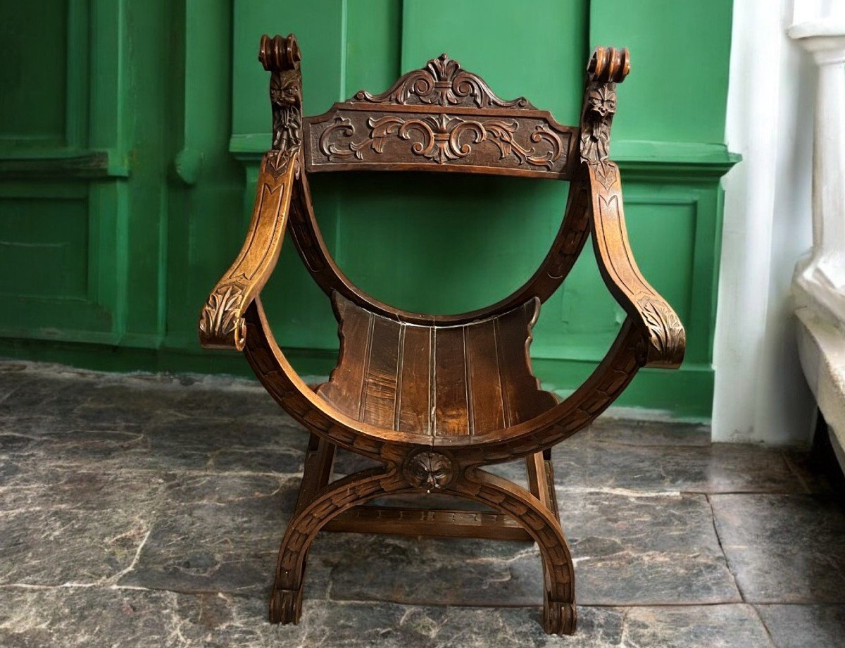 Armchair Called Dagobert In Carved Wood Circa 1900